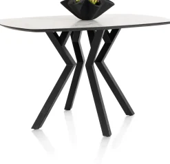 Masura ovale bartafel met zwarte metalen poot 150x105cm