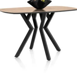 Masura ovale bartafel met zwarte metalen poot 150x105cm