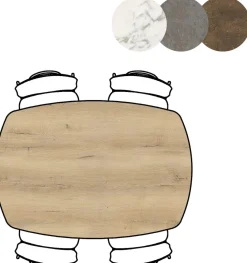 Masura ovale bartafel met zwarte metalen poot 150x105cm