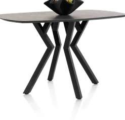 Masura ovale bartafel met zwarte metalen poot 150x105cm