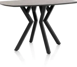 Masura ovale bartafel met zwarte metalen poot 150x105cm