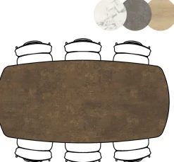 Masura ovale bartafel met zwarte metalen poot 200x105cm