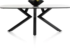 Masura ovale eettafel met zwarte metalen poot 200x105cm