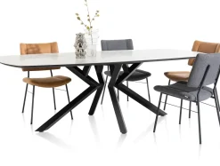 Masura ovale eettafel met zwarte metalen poot 200x105cm