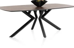 Masura ovale eettafel met zwarte metalen poot 200x105cm