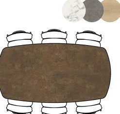 Masura ovale eettafel met zwarte metalen poot 200x105cm