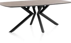 Masura ovale eettafel met zwarte metalen poot 200x105cm