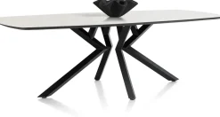 Masura ovale eettafel met zwarte metalen poot 240x110cm