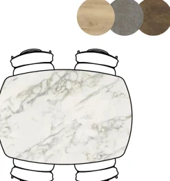 Masura ovale eettafel met zwarte metalen poot 150x105cm