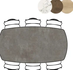 Masura ovale eettafel met zwarte metalen poot 200x105cm