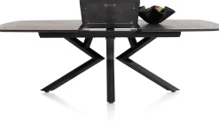 Masura ovale uitschuiftafel met metalen poot 180(+60)x110cm