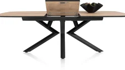 Masura ovale uitschuiftafel met metalen poot 180(+60)x110cm