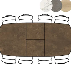 Masura ovale uitschuiftafel met metalen poot 180(+60)x110cm