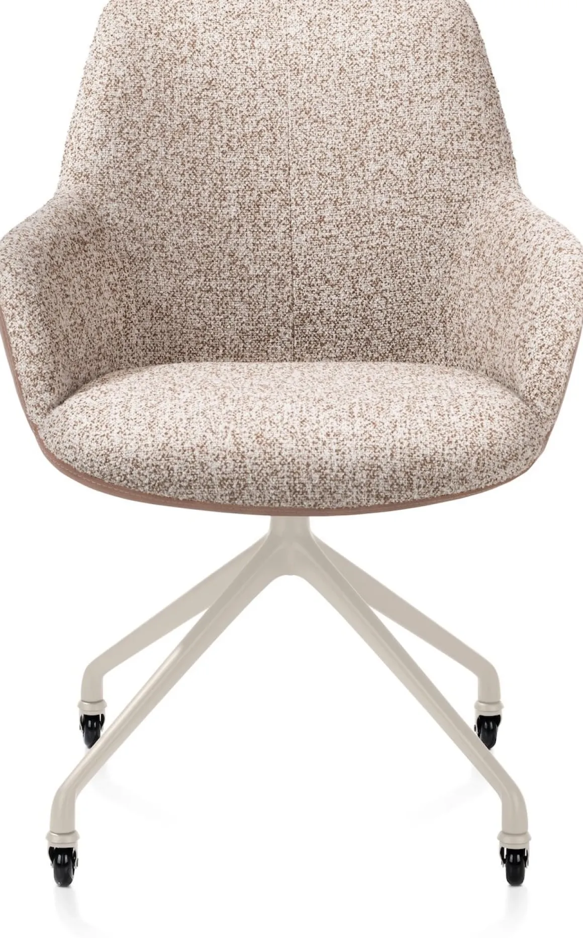 Mats, armstoel aluminium frame wielen creme - combi Pala cognac + Luton koper