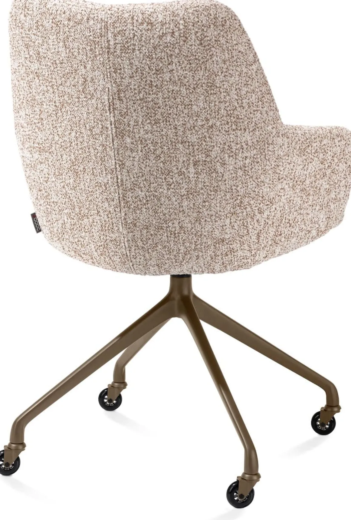 Mats, armstoel aluminium frame wielen steelbrown - stof Luton - koper