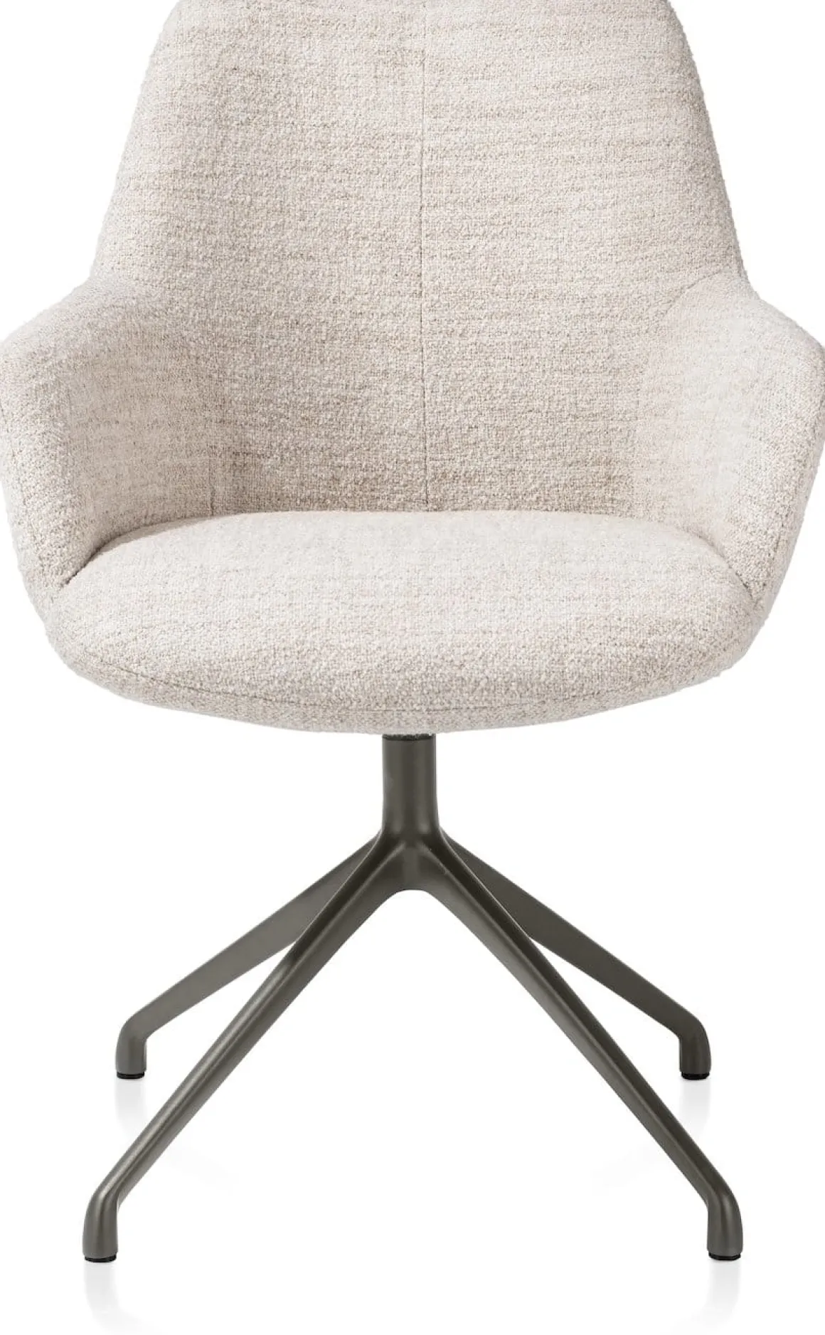 Mats, armstoel aluminium frame 4-poots - draaibaar grafiet - stof Luton - Creme