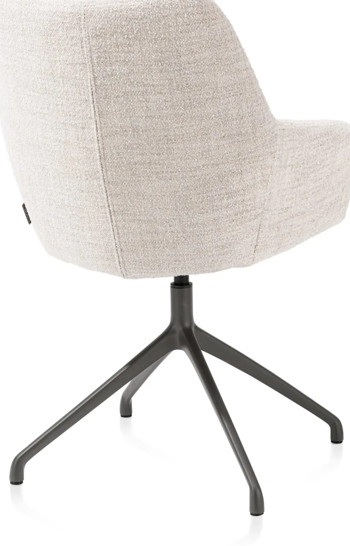 Mats, armstoel aluminium frame 4-poots - draaibaar grafiet - stof Luton - Creme