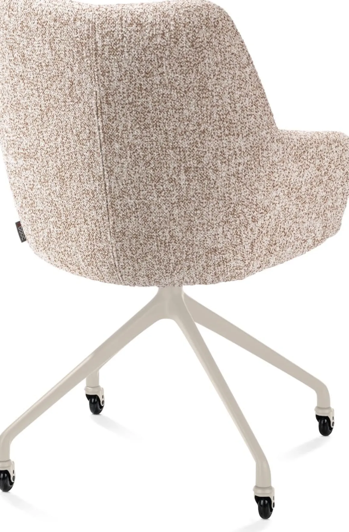 Mats, armstoel aluminium frame wielen creme - stof Luton - koper