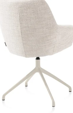 Mats, armstoel aluminium frame 4-poots - draaibaar creme - stof Luton - Creme