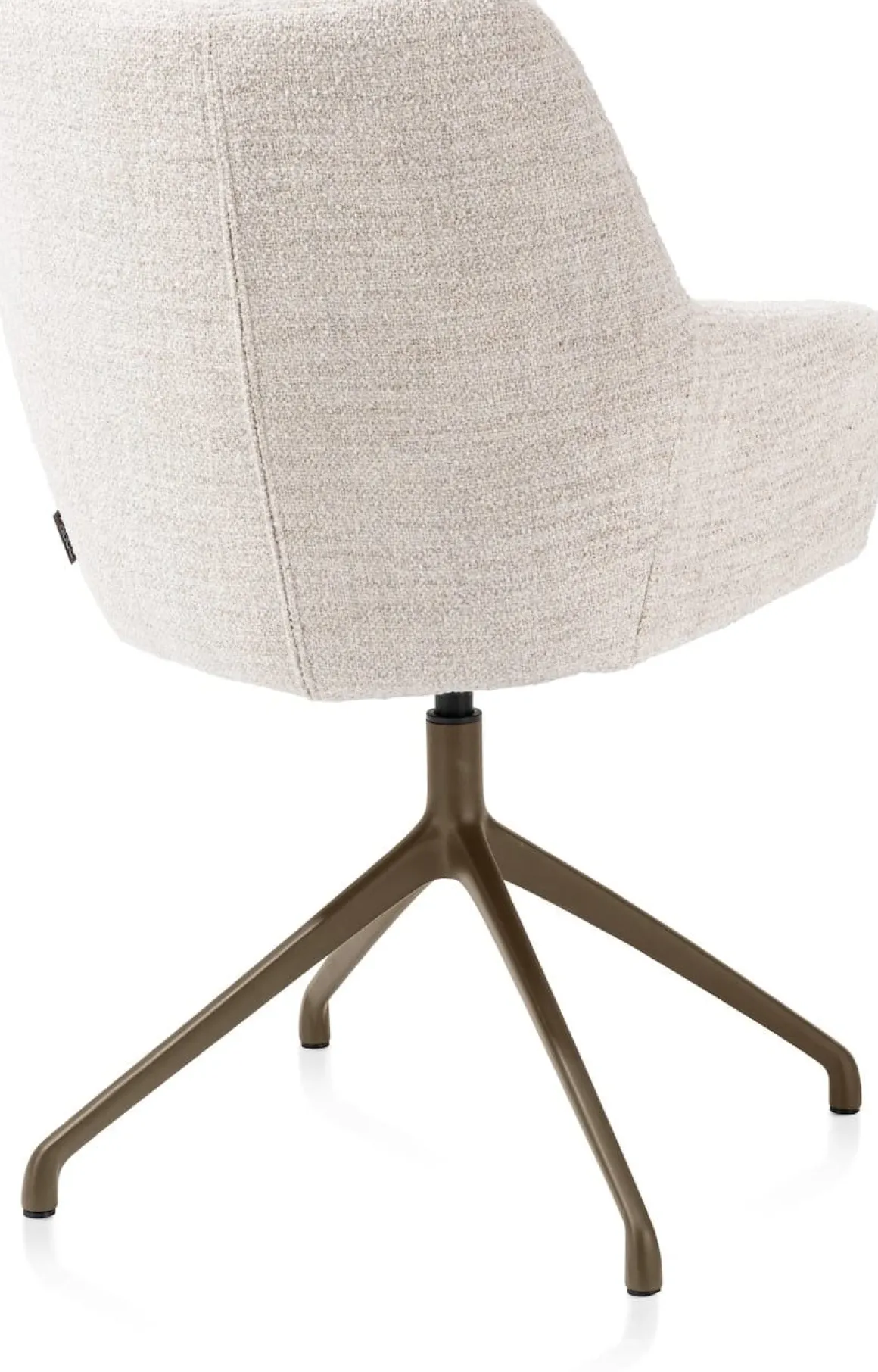 Mats, armstoel aluminium frame 4-poots - draaibaar steelbrown - stof Luton - Creme