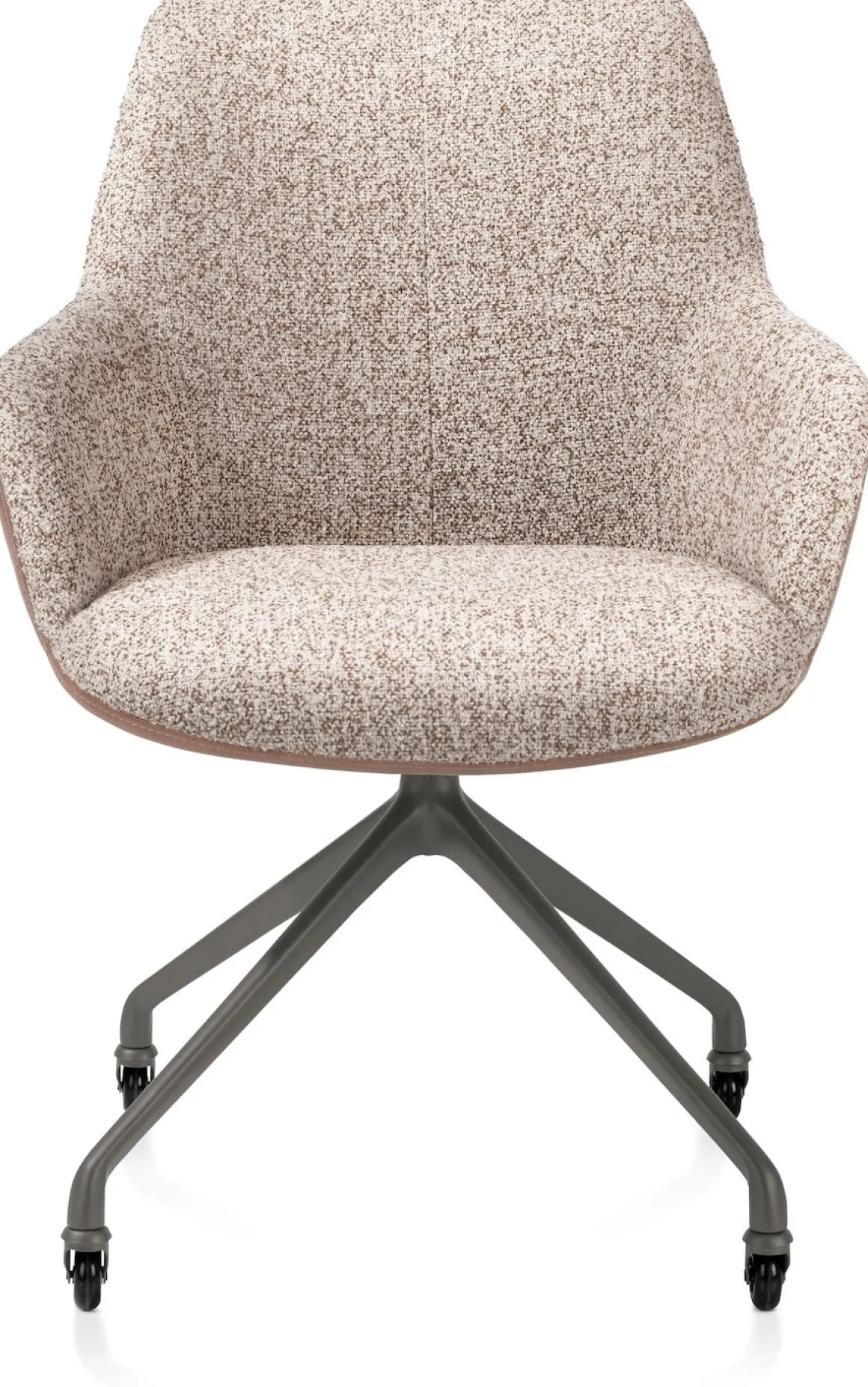 Mats, armstoel aluminium frame wielen grafiet - combi Pala cognac + Luton koper