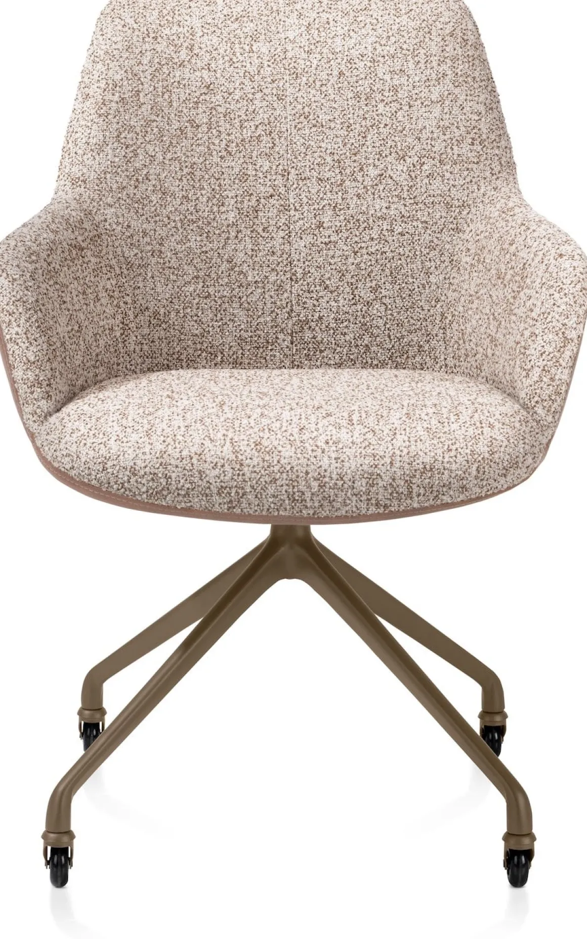 Mats, armstoel aluminium frame wielen steelbrown - combi Pala cognac + Luton koper