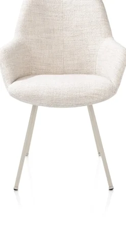 Mats, armstoel 4-poots - creme - stof Luton - Creme