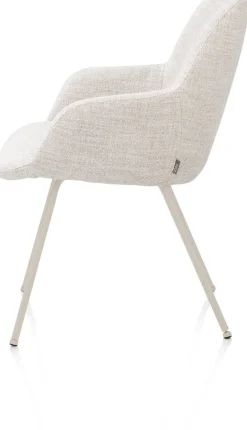 Mats, armstoel 4-poots - creme - stof Luton - Creme