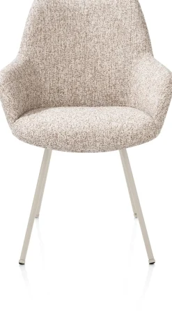 Mats, armstoel 4-poots - creme - stof Luton - koper