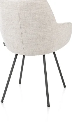 Mats, armstoel 4-poots - grafiet - stof Luton - Creme