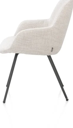 Mats, armstoel 4-poots - grafiet - stof Luton - Creme
