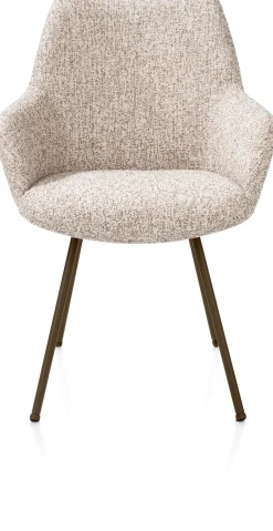 Mats, armstoel 4-poots - steelbrown - stof Luton - koper