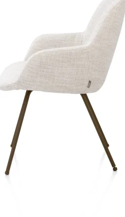 Mats, armstoel 4-poots - steelbrown - stof Luton - Creme