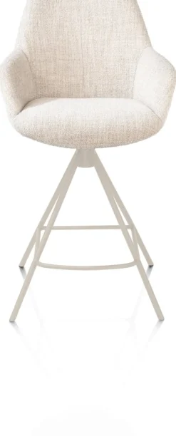 Mats, barstoel - metalen 4-pootjes - creme - Luton - Creme