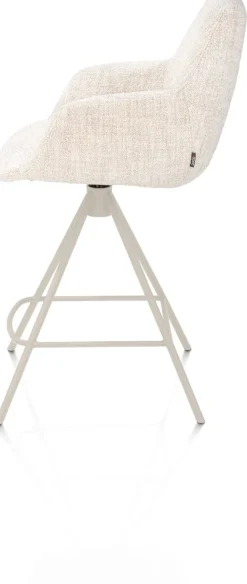 Mats, barstoel - metalen 4-pootjes - creme - Luton - Creme