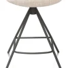 Mats, barstoel - metalen 4-pootjes - grafiet - Luton - Creme