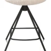 Mats, barstoel - metalen 4-pootjes - rough off black - Luton - Creme