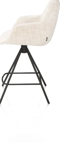 Mats, barstoel - metalen 4-pootjes - rough off black - Luton - Creme