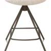 Mats, barstoel - metalen 4-pootjes - steelbrown - Luton - Creme