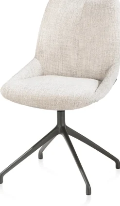Mats, eetkamerstoel - draaibaar - grafiet - Luton - Creme
