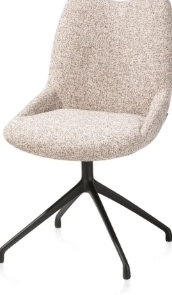 Mats, eetkamerstoel - draaibaar - rough off black - Luton - koper