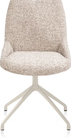 Mats, eetkamerstoel - draaibaar - creme - Luton - koper