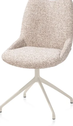 Mats, eetkamerstoel - draaibaar - creme - Luton - koper