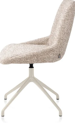 Mats, eetkamerstoel - draaibaar - creme - Luton - koper