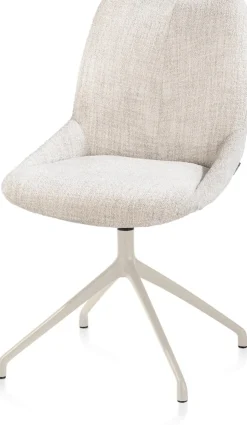 Mats, eetkamerstoel - draaibaar - creme - Luton - Creme