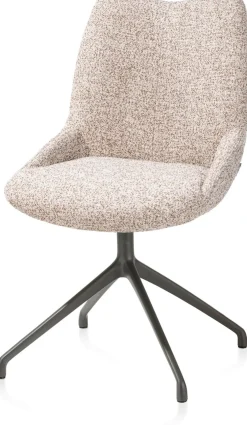 Mats, eetkamerstoel - draaibaar - grafiet - Luton - koper