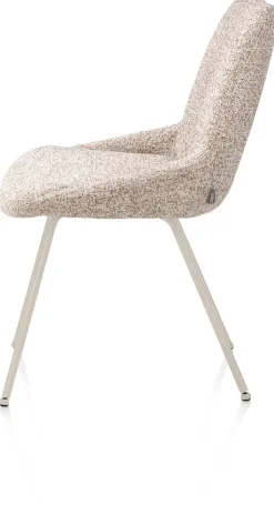 Mats, eetkamerstoel - 4-pootjes - creme - Luton - koper