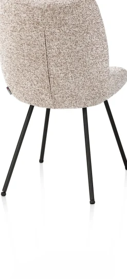 Mats, eetkamerstoel - 4-pootjes - rough off black - Luton - koper