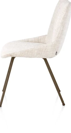 Mats, eetkamerstoel - 4-pootjes - steelbrown - Luton - Creme