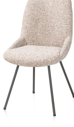 Mats, eetkamerstoel - 4-pootjes - grafiet - Luton - koper